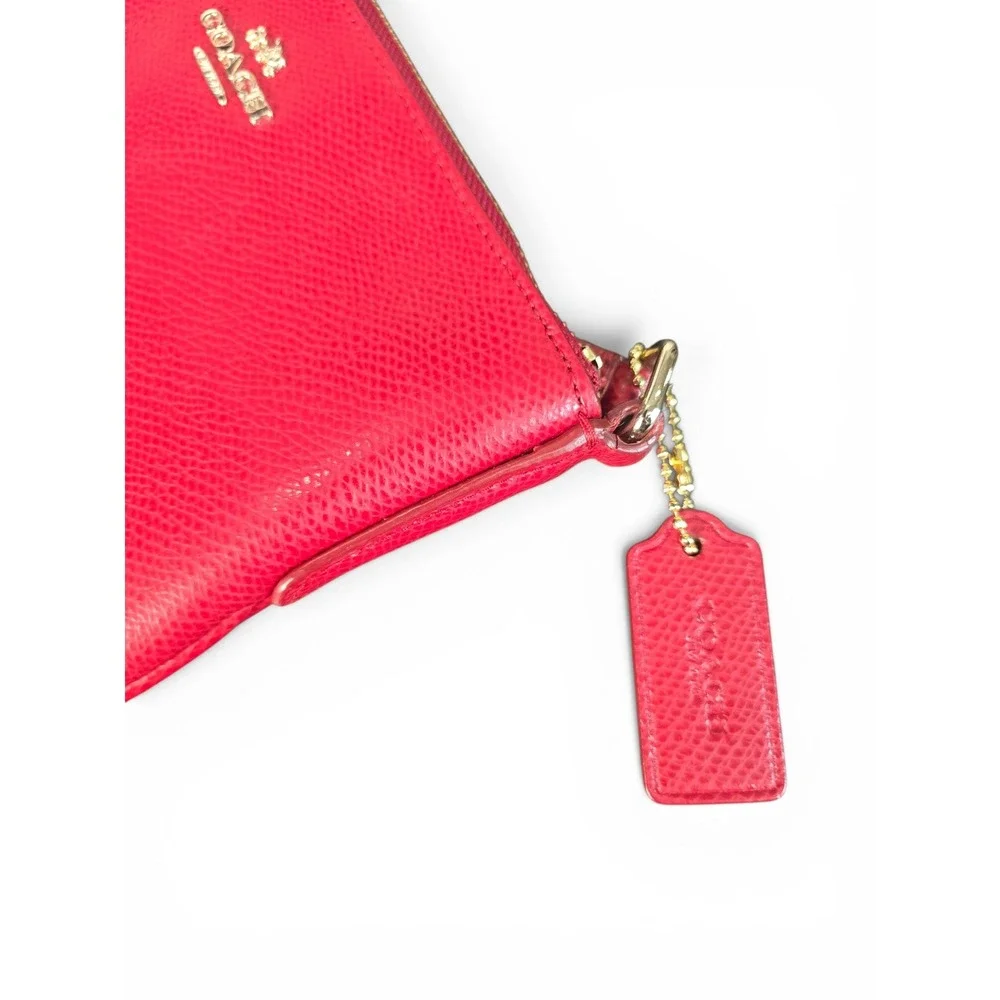 Coach Kitt Messenger Crossbody Bag Red Crossgrain Leather Gold‎ Hardware